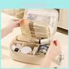 Portable Pu Square Makeup Bag With Waterproof And Wearresistant Material For Travel And Home Use