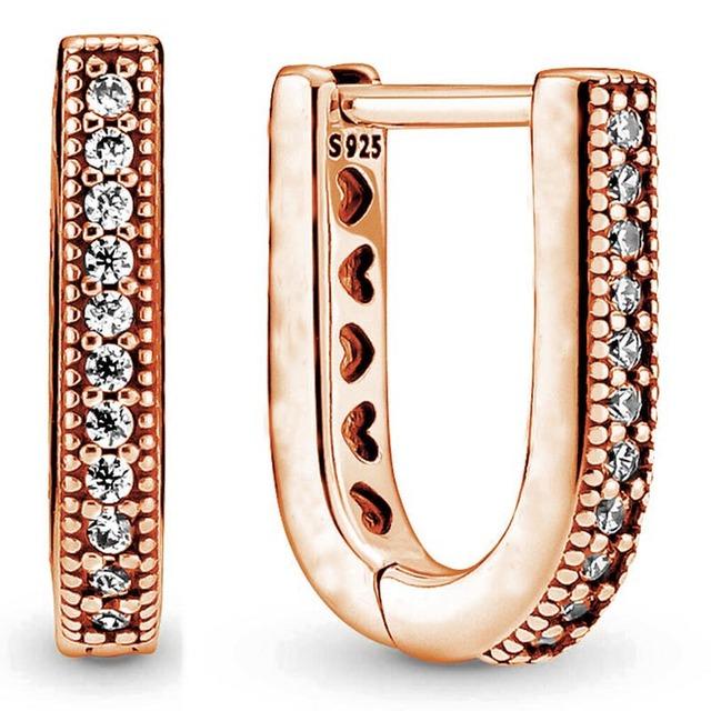 925 Sterling Silver Earring Allure  Of Faith Signature Circles Moments Charm Double Hoop Earring For Women Fashion Jewelry