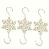 Lot de 5 crochets de Noël en forme de S en forme de flocon de neige pour sapin de Noël, décoration suspendue pour la maison, crochets pour chaussettes de cheminée