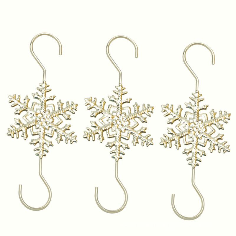 Lot de 5 crochets de Noël en forme de S en forme de flocon de neige pour sapin de Noël, décoration suspendue pour la maison, crochets pour chaussettes de cheminée