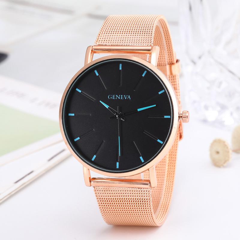 Fashion Blue Needle Men'S Watch Men'S Watch Quartz Watch Mesh Belt
