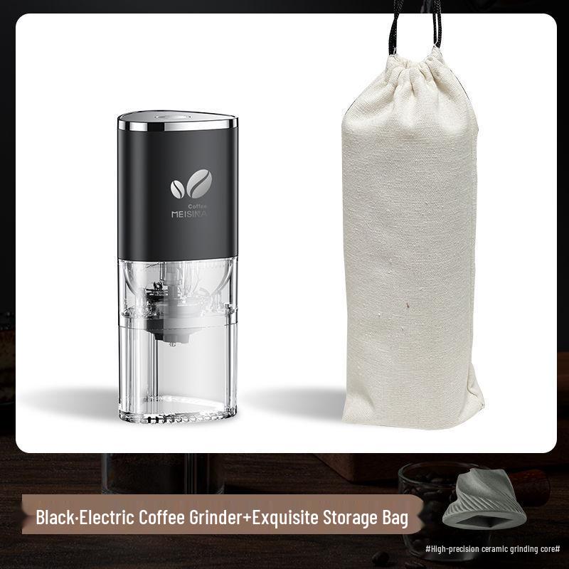 Electric Coffee Bean Grinder - Portable Hand-Crank Coffee Maker, Small Automatic & Household Use