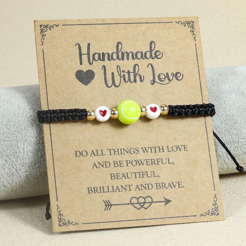 Adjustable Handmade Sports Friendship Bracelet: Baseball, Volleyball, Tennis Versatile Style
