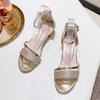 Fashion Summer Fashion Sandals for Women Gold Silver Low Heels Casual Shoes Open Toe Sandals Female Ankle Strap Flat Sandals Sandalias