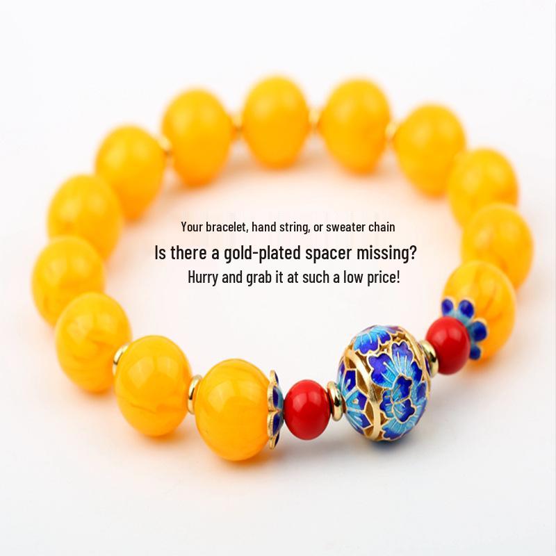 18K Gold-Filled Round Spacer Beads for DIY Bracelet Making