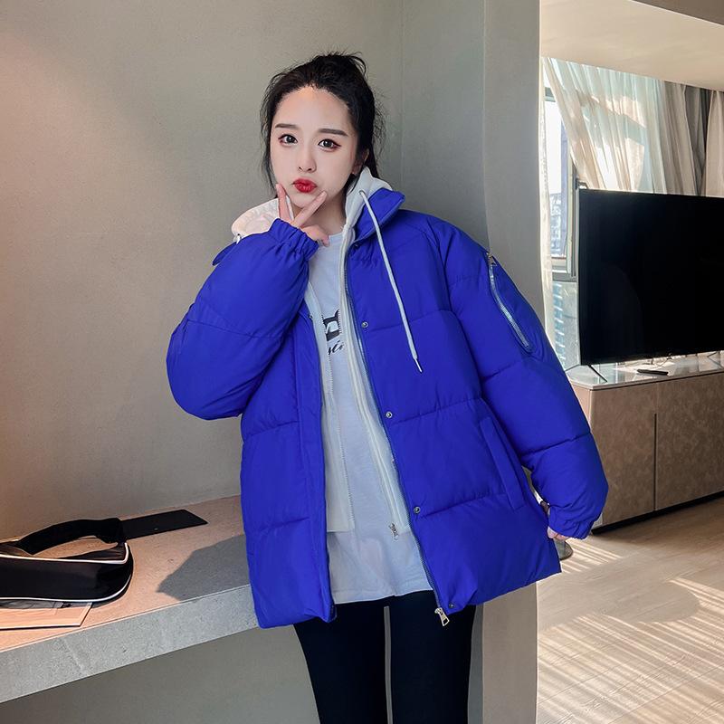 Padded clothes women's new fashion fake two-piece coat hooded bread clothes women's down padded jacket padded clothes tide