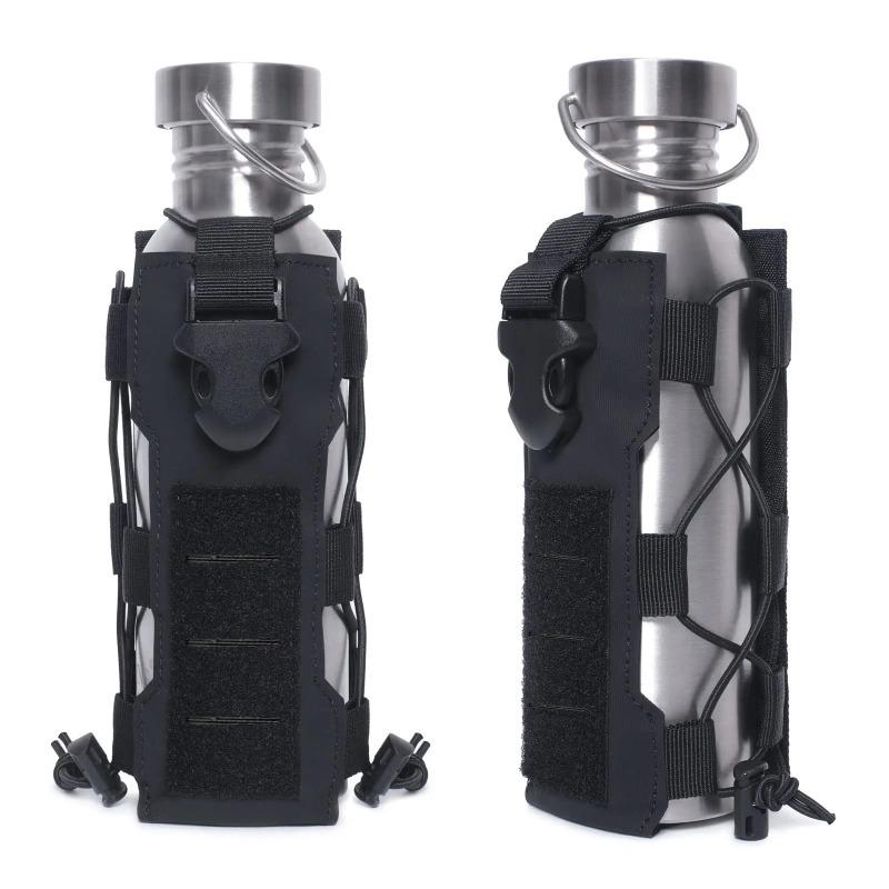 Laser Cut Design Molle Adjustable Water Bottle Holder 40 Oz Tactical Bottle Pouch for Backpack Belt Molle Radio Pouch Holder
