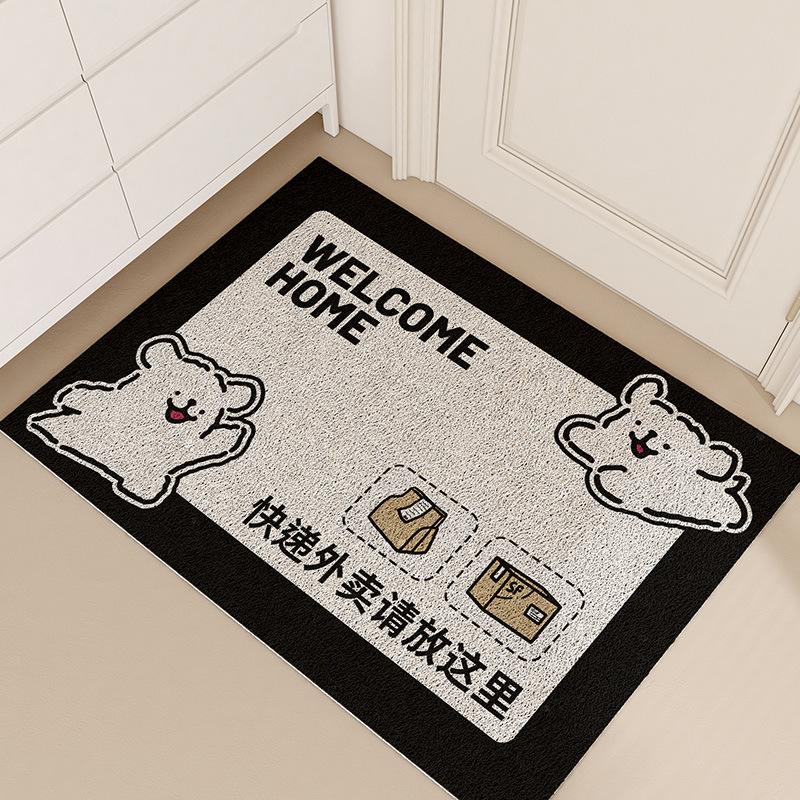 Cartoon Dog Cat Carpet Mat Rug Delivery Instruction Design with Welcome Text Home Decoration Floor Mat Kitchen Rug Welcome Mat