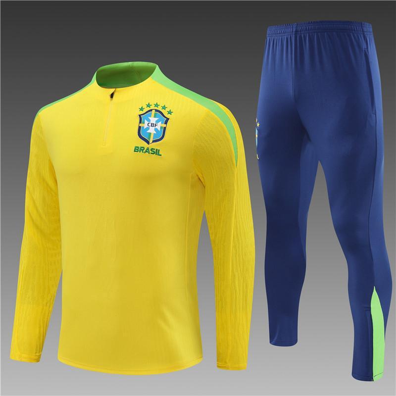 Adult National Team Soccer Training Jerseys Long Sleeve Half Zip Cotton Blend Sports Wear