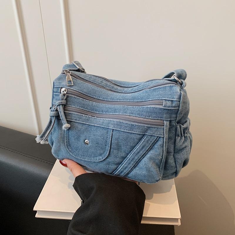 Crossbody Bag Women's Vintage Denim Bag Large Capacity Lightweight Shoulder Bag