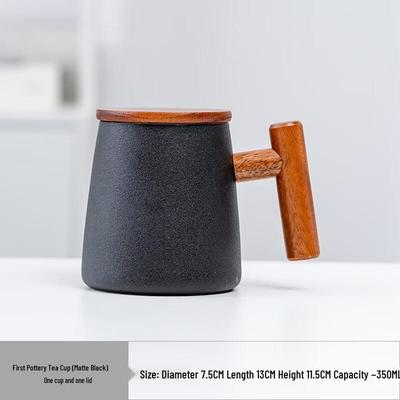 Shangqi Rough Pottery Coffee Mug with Lid