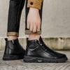 Men's fashion cotton winter casual anti slip hight top wear-resistant thick soled outdoor shoesplush thicken comfort cotton shoe
