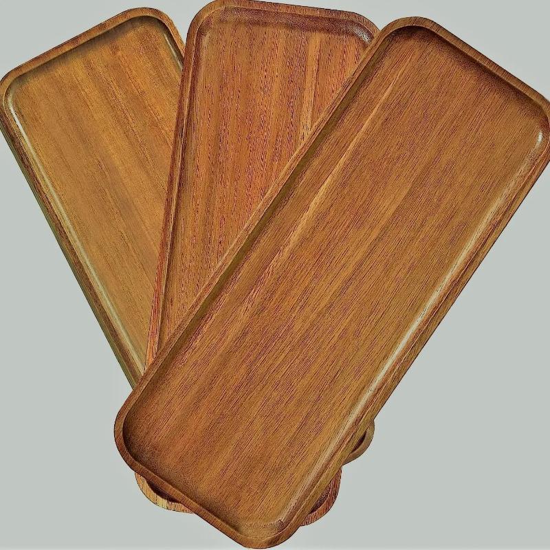 Tableware Solid Wood Food Tray Round Rectangle Dessert Plate Japanese-style Wooden Snack Fruit Tea Saucer Pallet Kitchen Supply