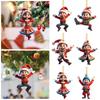 2D Christmas Tree Pendant Cartoon Boy Girl Hanging Accessories Mini Acrylic Christmas Pendant  Home