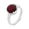 Silver Ring with Artificial Garnet Nano 2.714ct, Cubic Zirconias, Item Weight 3.82 G (60002152)