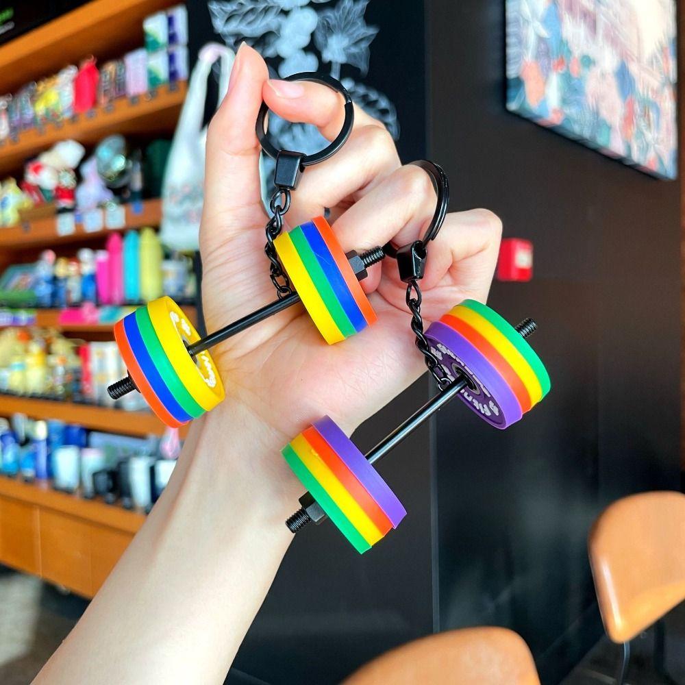 Detachable Simulation Dumbbells Keyring Dopamine Fitness Series Pendant Gifts