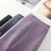 2025 Spring Women's High Waist Purple Fishtail A-Line Midi Skirt