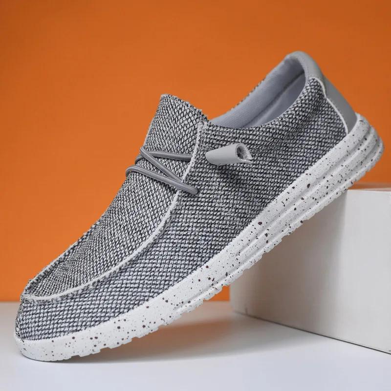 2024 New Men Shoes Fashion Canvas Men Casual Shoes Light Soft Sole Slip on Loafers Breathable Men Vulcanized Shoes Plus Size 48