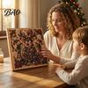 Winter Holiday Crafting Supplies Christmas Faux Pearl Art Kit, DIY Rhinestone Painting 8" X 8", Cartoon Sparkling Mosaic for Beginners Snowman Animal