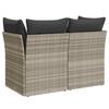 2 Seater Garden Sofa with Cushions Light Grey Poly Rattan