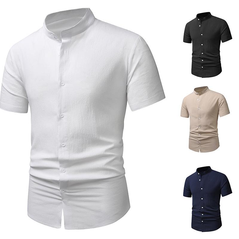 New Summer Men's Fashion Short Sleeve Shirt Breathable Sweat-absorbing Comfortable Men's Short Sleeve Top