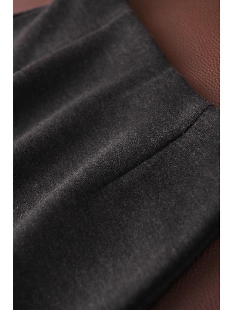 Women's Fashionable Woolen A-line Long Skirt - Autumn/Winter 2026, Elegant Velvet, Beautiful Temperament Umbrella Design.