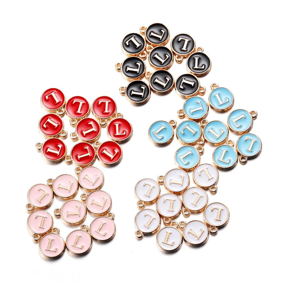 20Pcs 12*15mm A-Z Letter Charms Enamel Charms Alphabet Initial Letter Handmade Pendant for DIY Bracelet Necklace Jewelry Making
