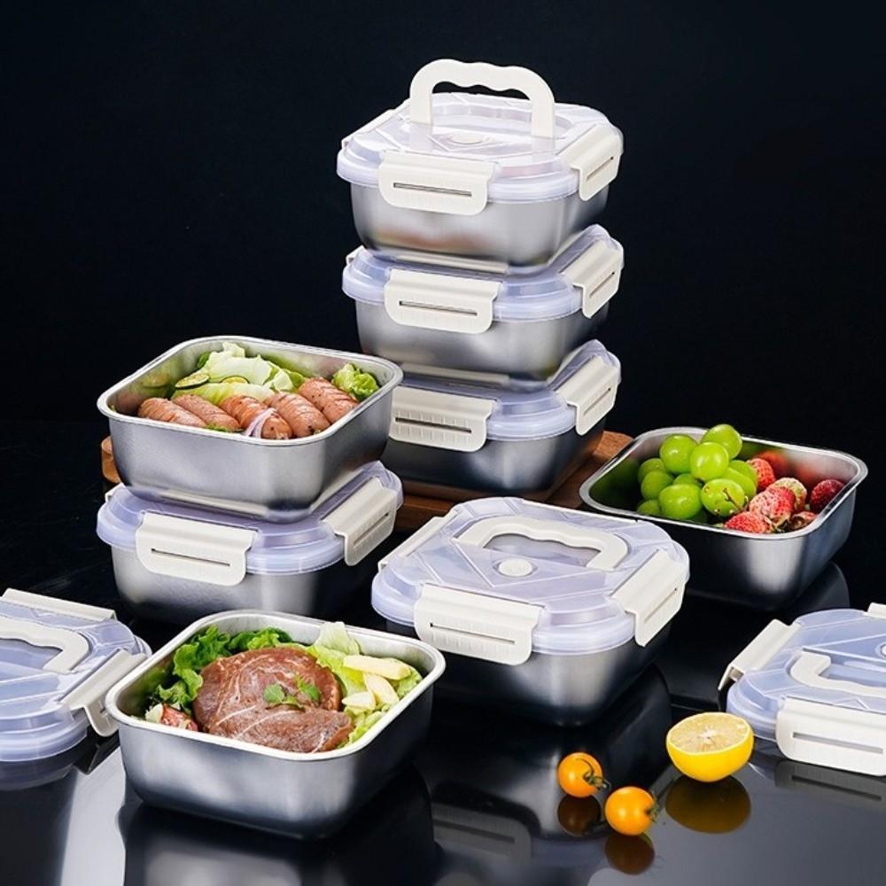 Stainless Steel Food Preservation Box Leakproof Lunch Box Food Storage Box  Camping Picnic