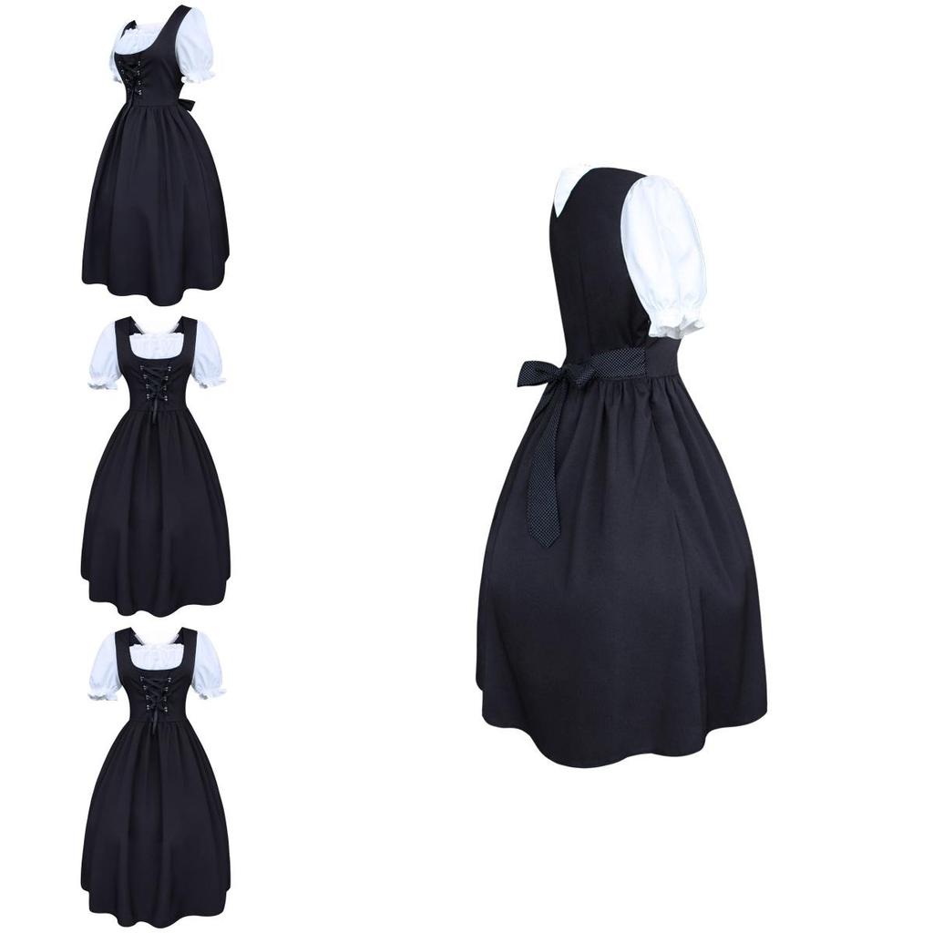 Renaissance Era Cosplay Dress With Cotton Blended Material And Butterfly Bow Detail For Theatrical Performances