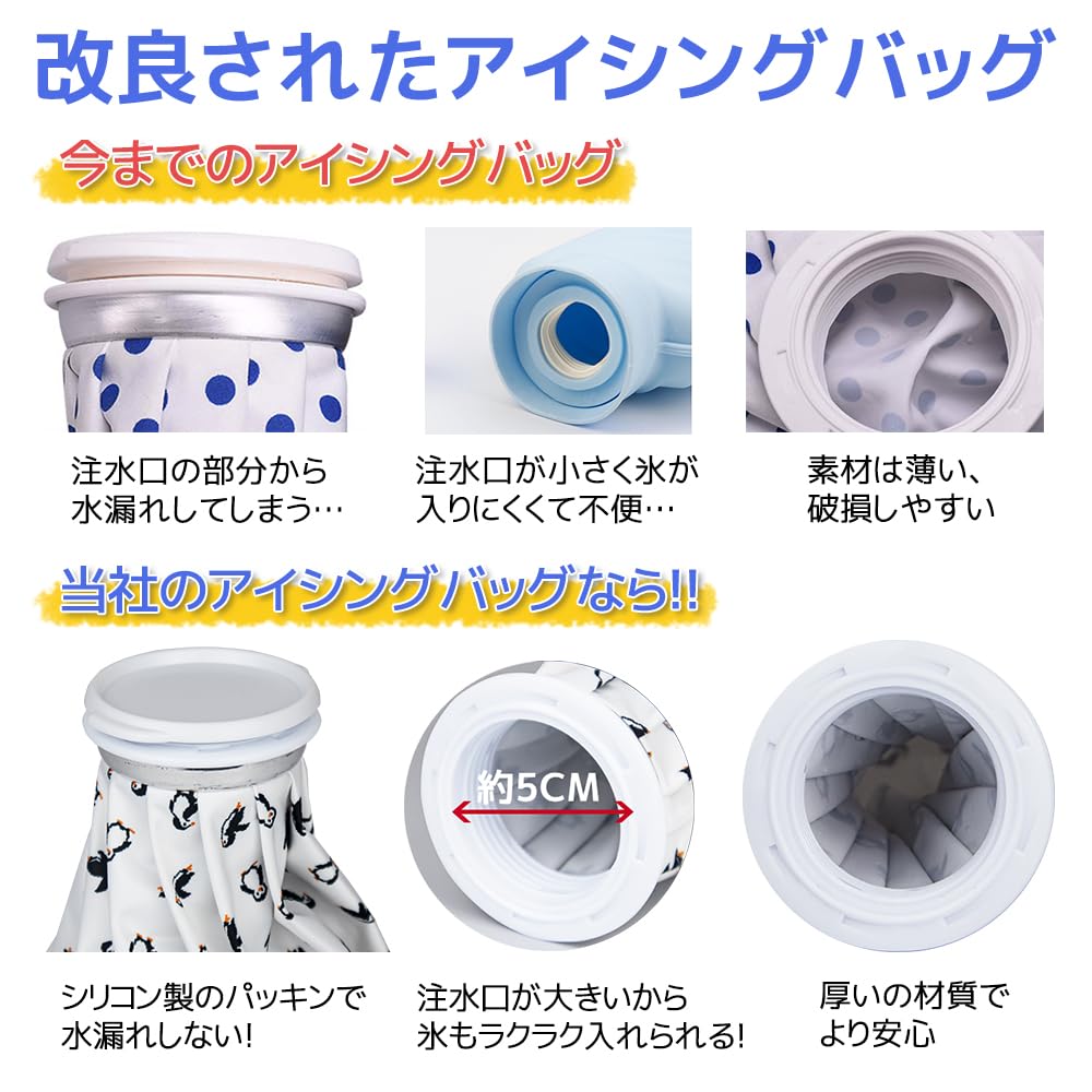 Set of 2 Ice Perfect for Home Use Large-Diameter Bags, Leak-Proof, Reusable, Sports,