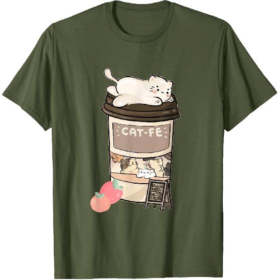 Süßes Katzencafé, Kawaii Katzenkaffee, Anime Neko Kitty, Katzen Wortspiele T-Shirt