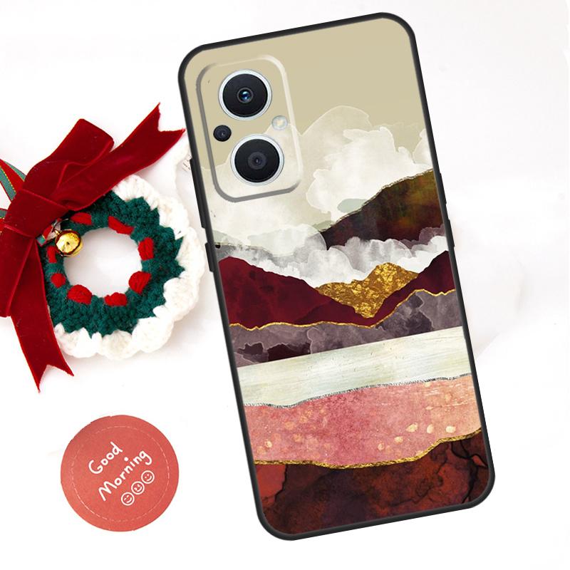 Gold Landscape Painting Funda For OPPO Reno 14F 14 13 12 11 10 Pro 11F 12F 13F 7 8 Lite OPPO Find X8 X5 X9 Pro Case