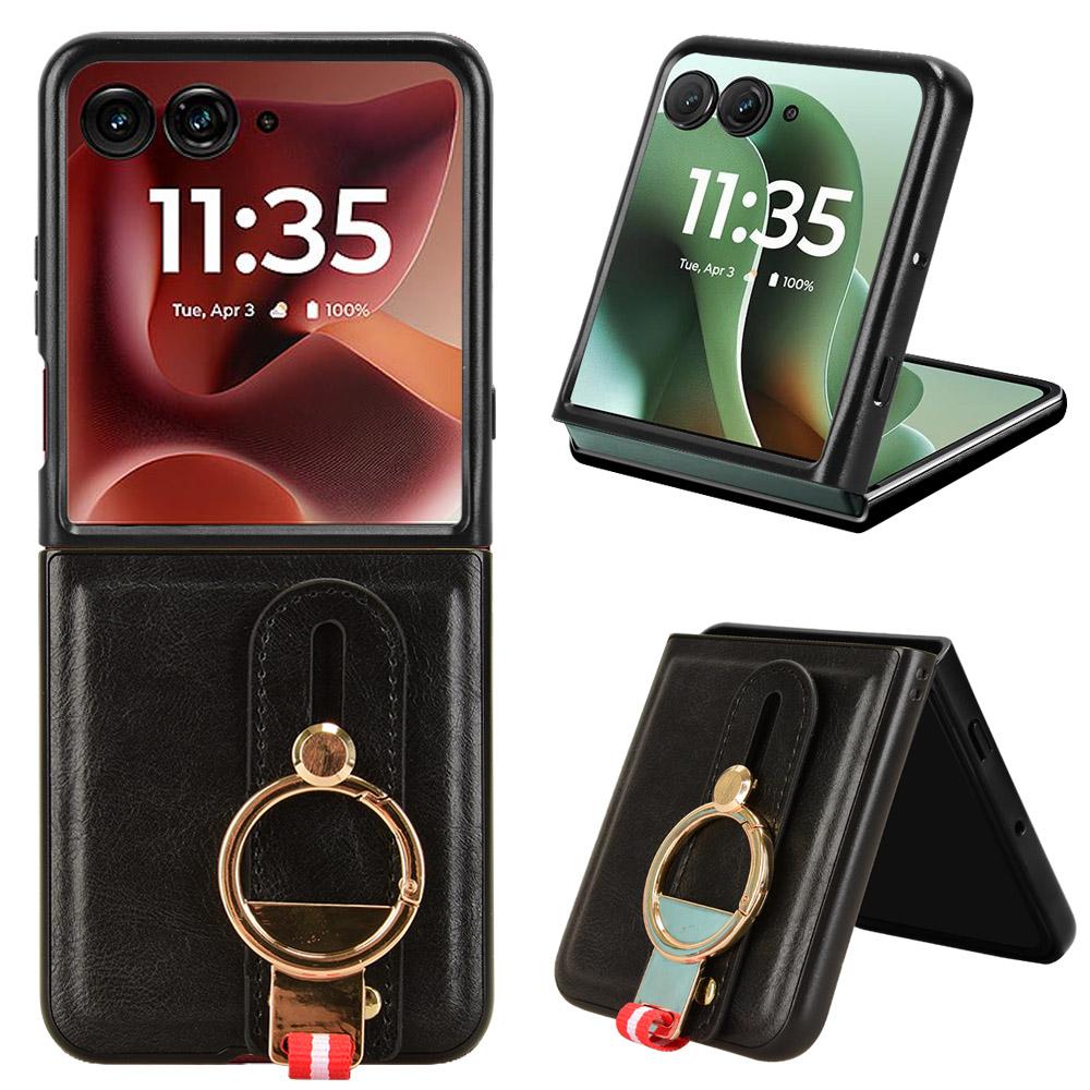 For Motorola Razr 60 Ultra 5G Case Wristband Kickstand Leather + PC + TPU Phone Cover with Bottle Opener
