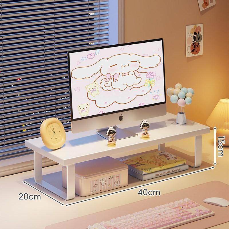 Supporto Riser per Monitor da Scrivania Regolabile Schermo Laptop Organizzatore Spazio di Lavoro Ergonomico Legno Bianco Noce Nero