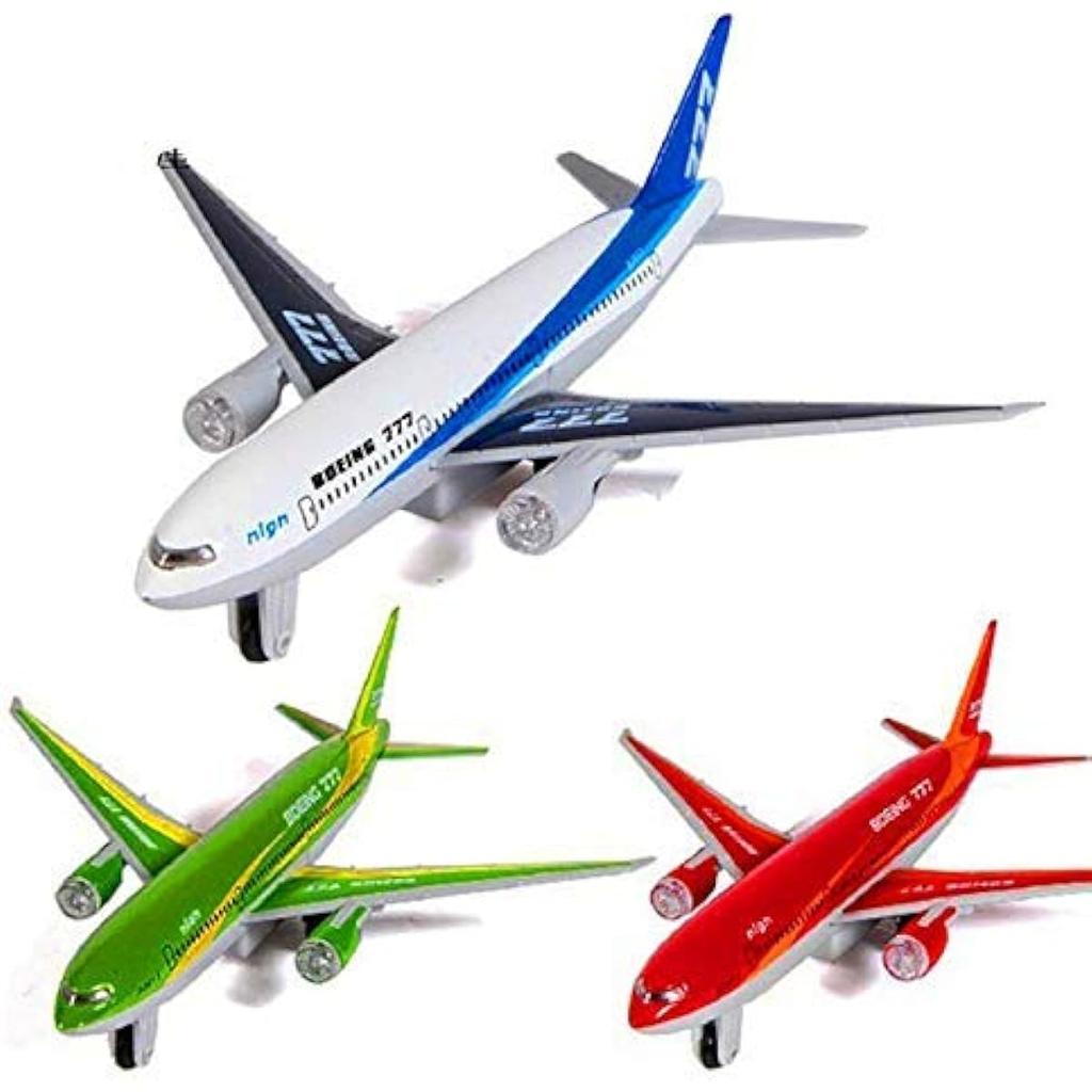 1/400 Diecast Metal Plane Model Leker 7 Tommer Boeing 777 Pull Back Replica med lyd og lett flymodell for barn Leker