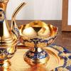 European Style Wine Set,Alloy Home Wine Pot Ice Cream Bowl Set,Exquisite Golden Wine Glass,Wine Pot Wedding Decoration,1Set