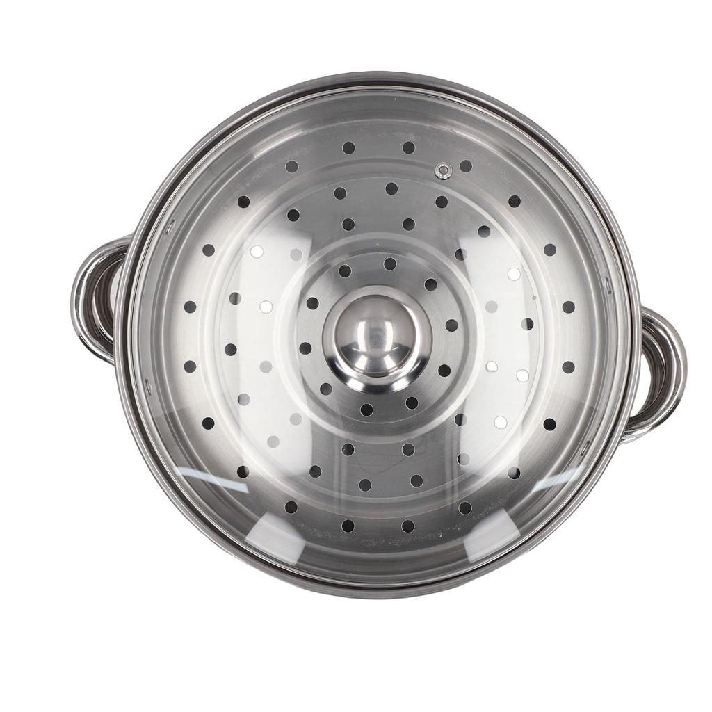 28cm 11.0in 2‑Layer Stainless Steel Steamer Pot Steaming Grid Cooking Pot with Handle
