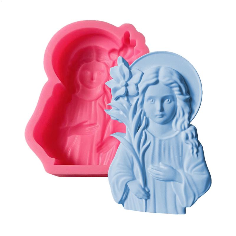 

Virgin Mary Candle Mold Virgin Mary Silicone Molds for Candle Making Home Crafts Making Tool Easy Release for Gypsum Fondant CN