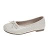Silver Mary Jane Single Shoes Women's Gentle Shallow Mouth Pedal Summer New Small Leather Beanie Shoes