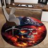 1pc Pirate Skull Round Carpet Office Chair Mat, Anime Design, Non Slip Rug for Home Decor, Gift, Office, Living Room, Bedroom