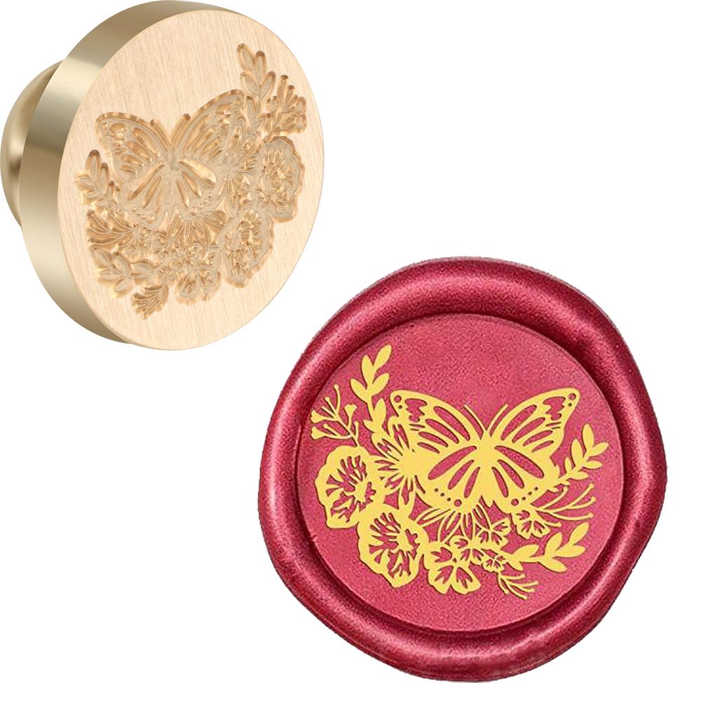 Насекомое Бабочка Стрекоза Серия Восковая печать Механическая Бабочка Печать для сургуча 25 мм Съемная латунная головка для конверта