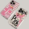 Süße Pink Panther Handyhülle für iPhone 17 Air 16 15 14 Plus 13 12 11 Pro Max X Xs XR 8 e Weiche durchsichtige TPU-Hülle