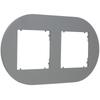 Double frame for Karlik mini switches and sockets, round, matt gray, 27MRTO-2