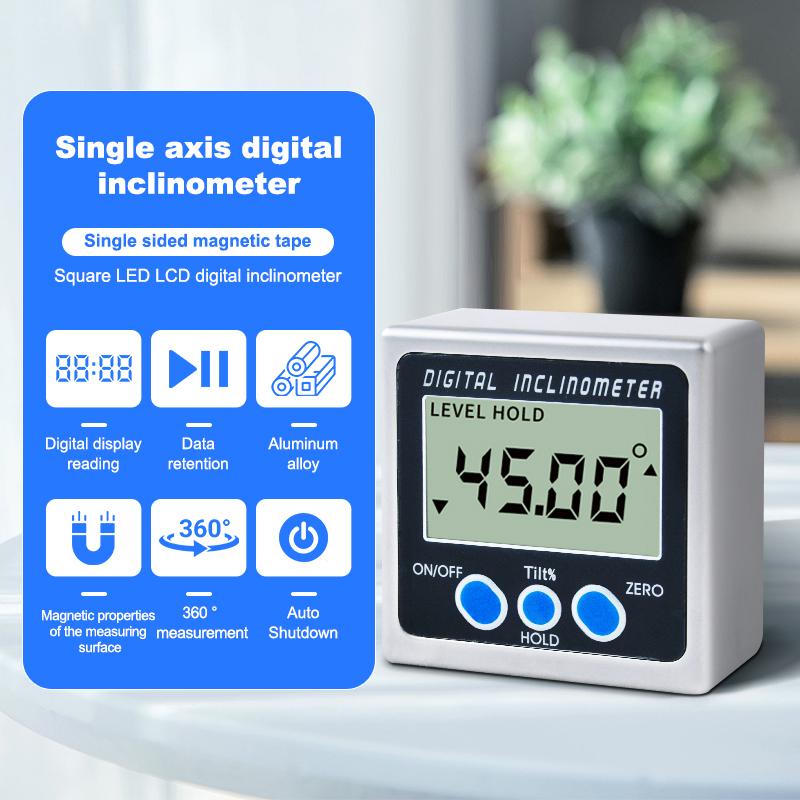 Single Axis Digital Tilt Angle Inclinometer Model DP-160 Aiceyi 4x90 Range 0.2 Precision Aluminum Alloy Construction 1 Year