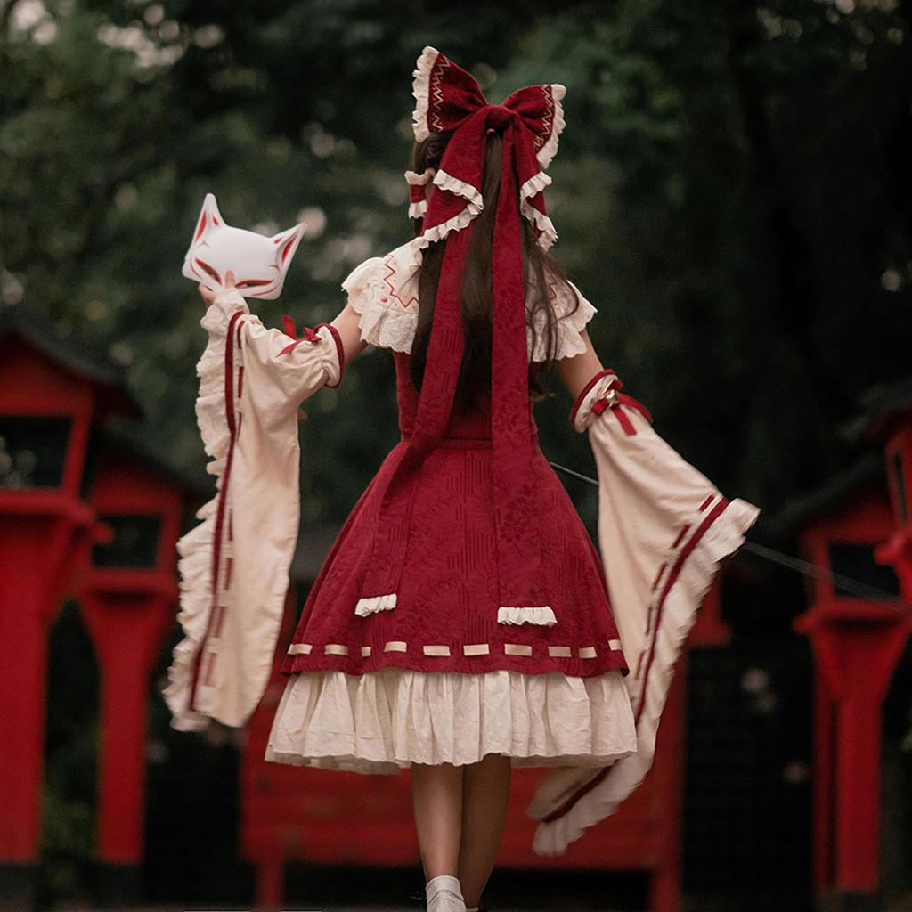 [Milky Time] Hakurei Reimu Cosplay Anime Halloween Women's Lolita Shrine Maiden (XL)