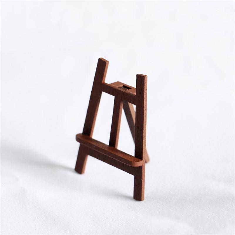 Puppenhaus-Dekorationszubehör, Miniatur-Staffelei aus Holz, Mini-Kreidetafel, Miniatur-Kunstbedarf für Puppen 1:12 Miniatur-Spielset