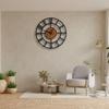 Wall Clock Stylish Metal Analog Wall Clock for Living Room, Office, Home and Hall | Antique Fancy Big Size Modern Wall Watch (Wood, 40 CM)