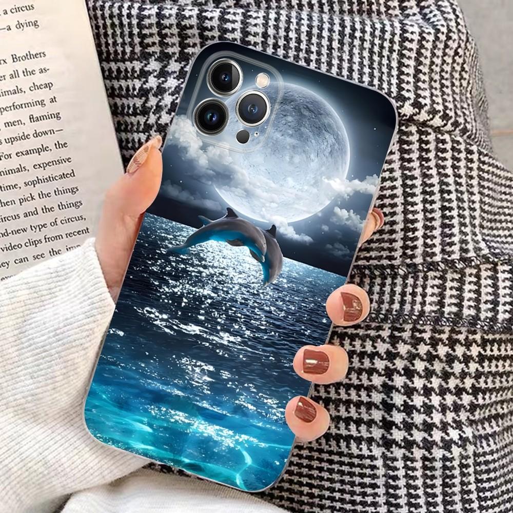 

Animal Cute Dolphin Phone Case For iPhone 15 14 11 12 13 Mini Pro XS Max Cover 6 7 8 Plus X XR SE 2020 Funda Shell 7plus or 8plus