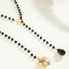 Fashion Beaded Tassel Double-layer Long Necklace Temperament Versatile Stacked Wearing Peach Heart Pendant Sweater Chain