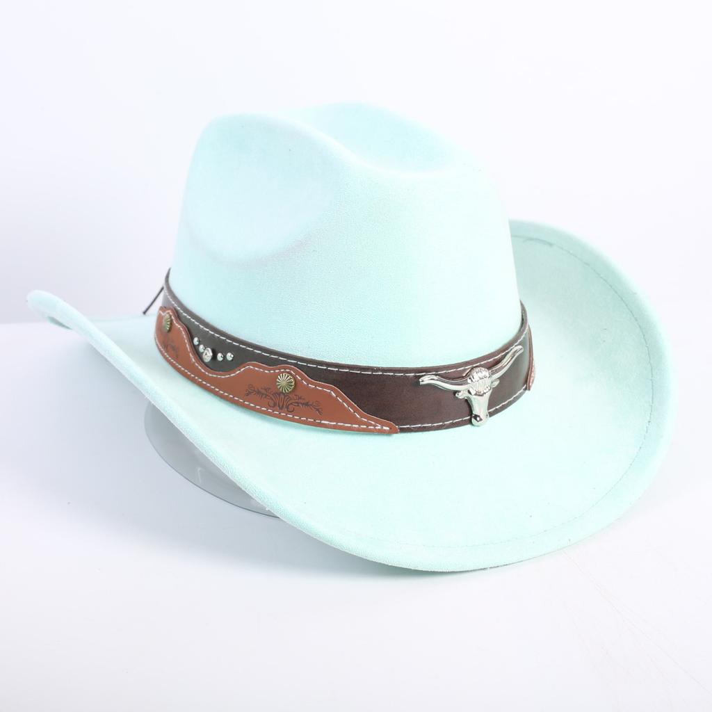 New Color Western Cowboy Hat Men's and Women's Commuting Versatile Simple Wind Wide Brim Top Hat Sun Hat